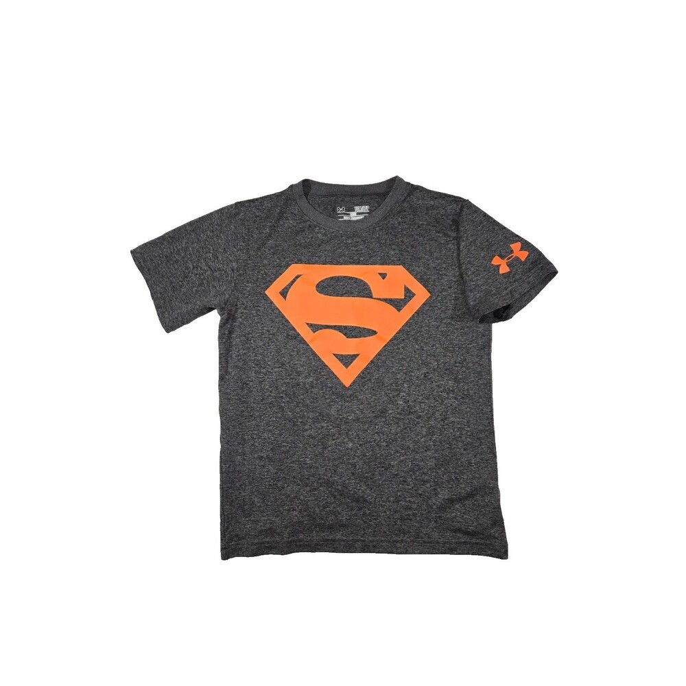 Under Armour Superman Short Sleeve T Shirt Boys Small Youth Gray